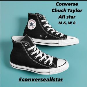 Converse Chuck Taylor black high top sneaks M6, W8